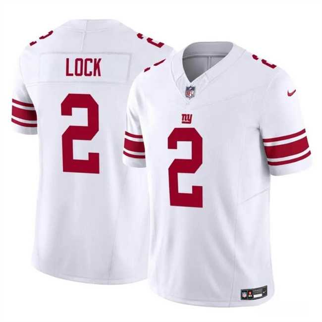 Men & Women & Youth New York Giants #2 Drew Lock White 2023 F.U.S.E. Vapor Untouchable Limited Football Stitched Jersey